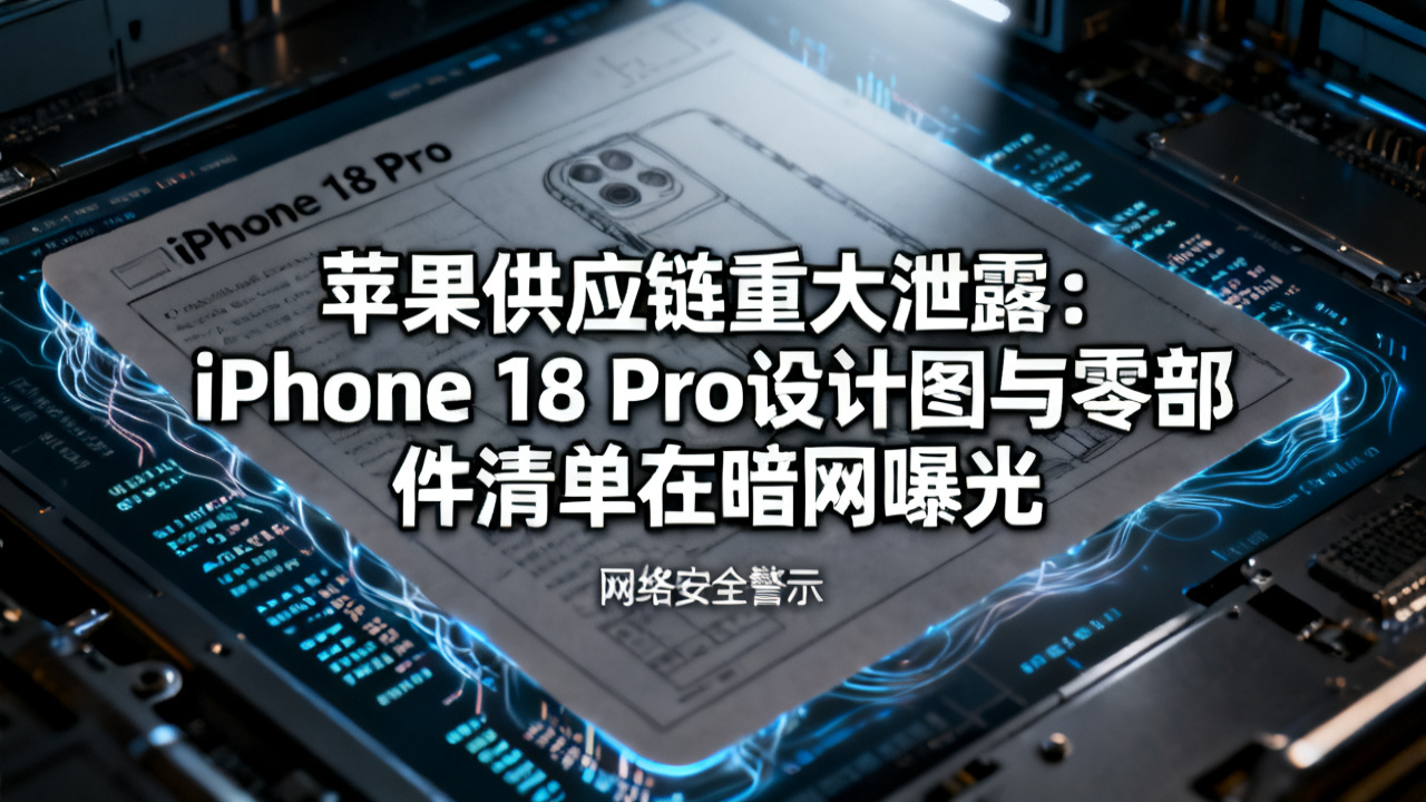 苹果供应链重大泄露：iPhone 18 Pro设计图与零部件清单在暗网曝光