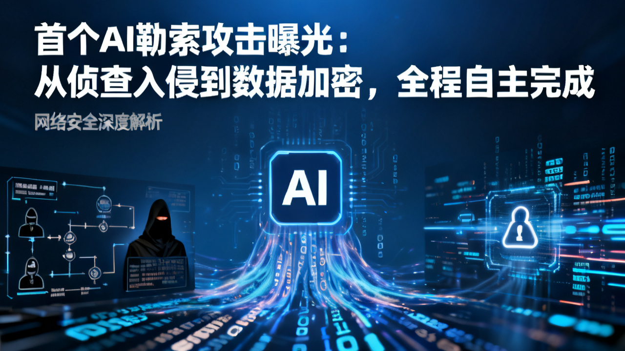 首个AI勒索攻击曝光：从侦查入侵到数据加密，全程自主完成