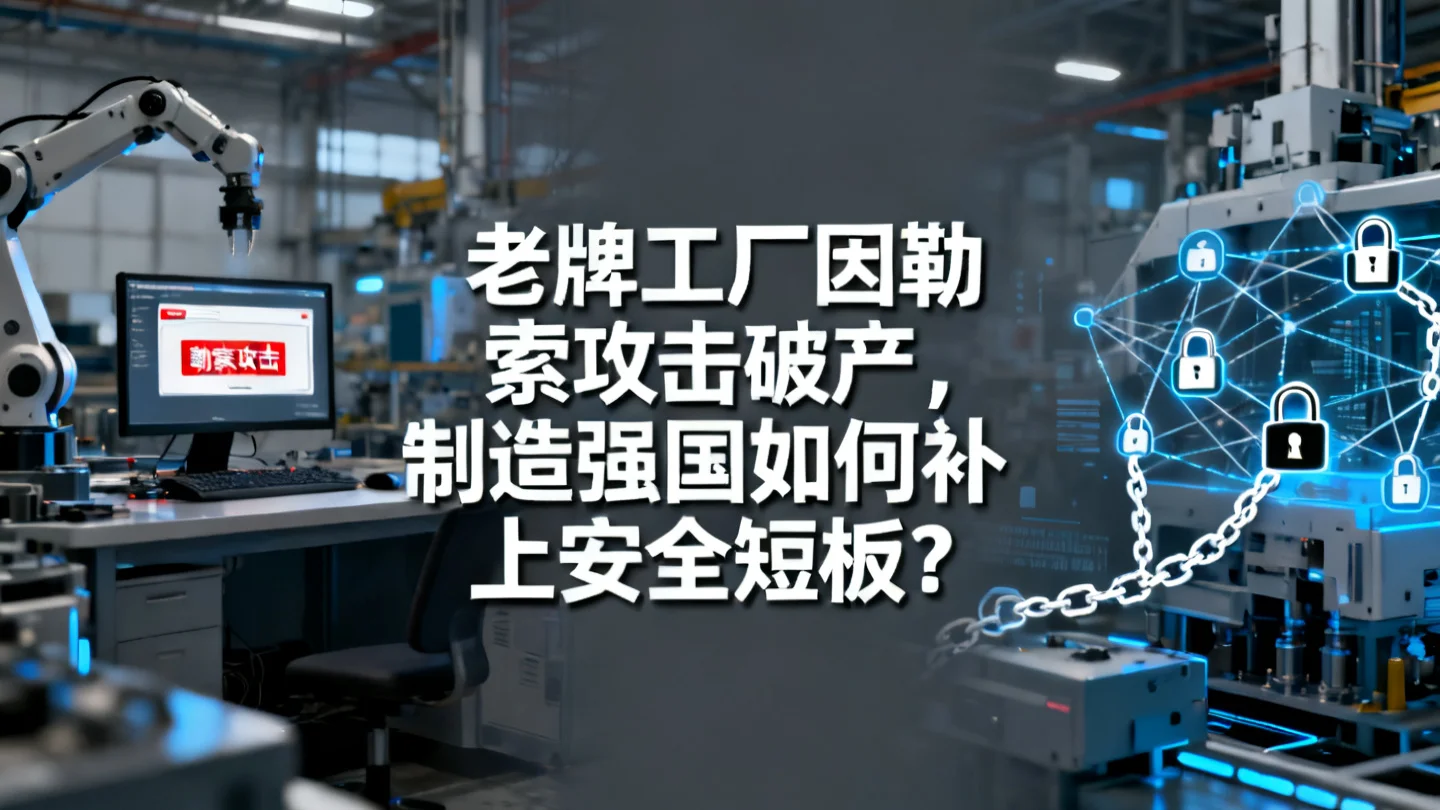 老牌工厂因勒索攻击破产，制造强国如何补上安全短板？