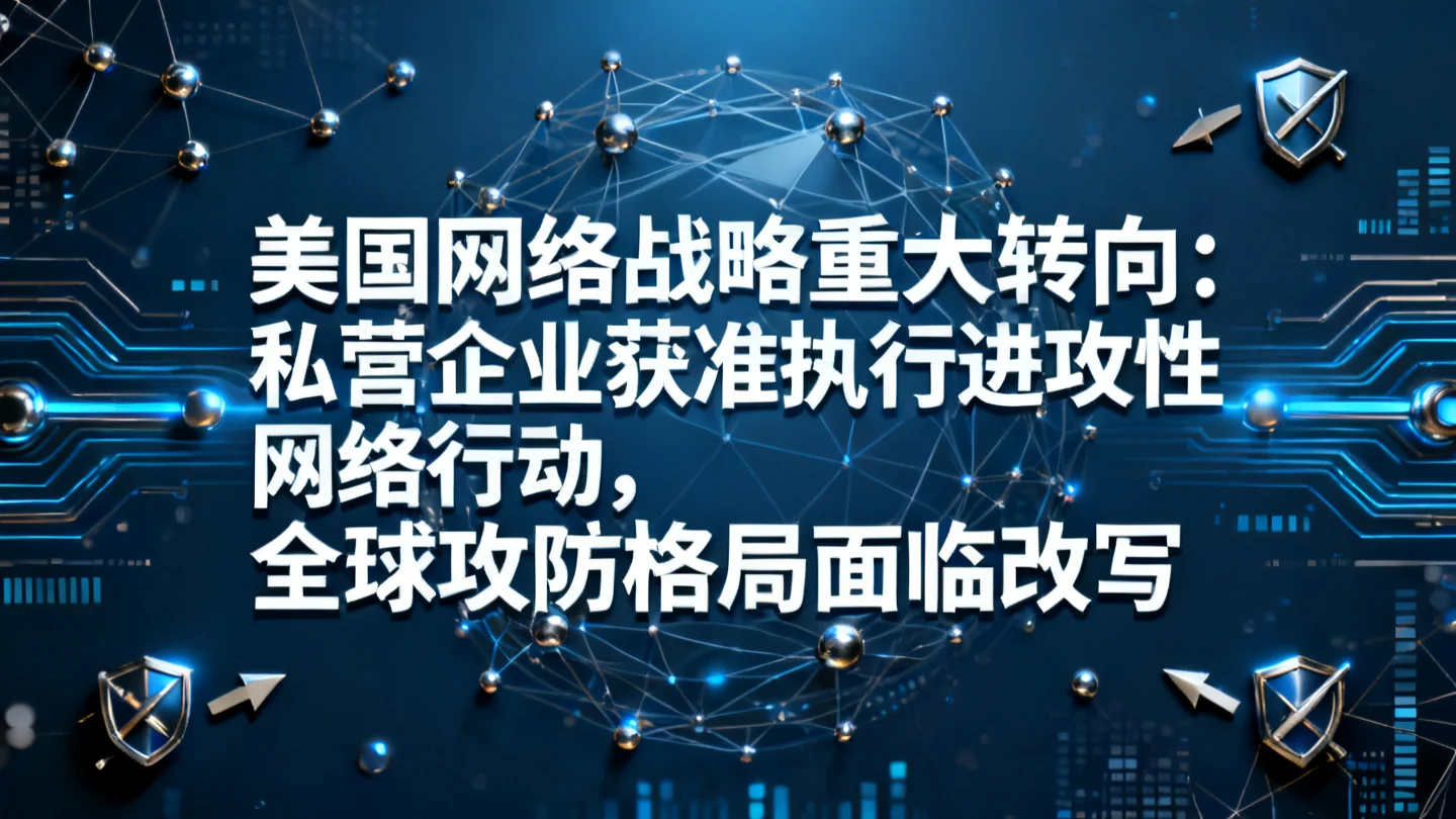 美国网络战略重大转向：私营企业获准执行进攻性网络行动，全球攻防格局面临改写